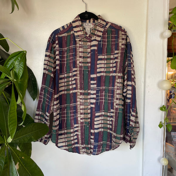 Vintage 80s 90s Silk blouse // Size Medium // available at hey tiger Louisville 