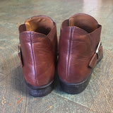 Hey Tiger Vintage 90s UNISA brown leather buckle ankle booties // 9.5 Narrow 9 1/2 AA // Chelsea Beatle boots