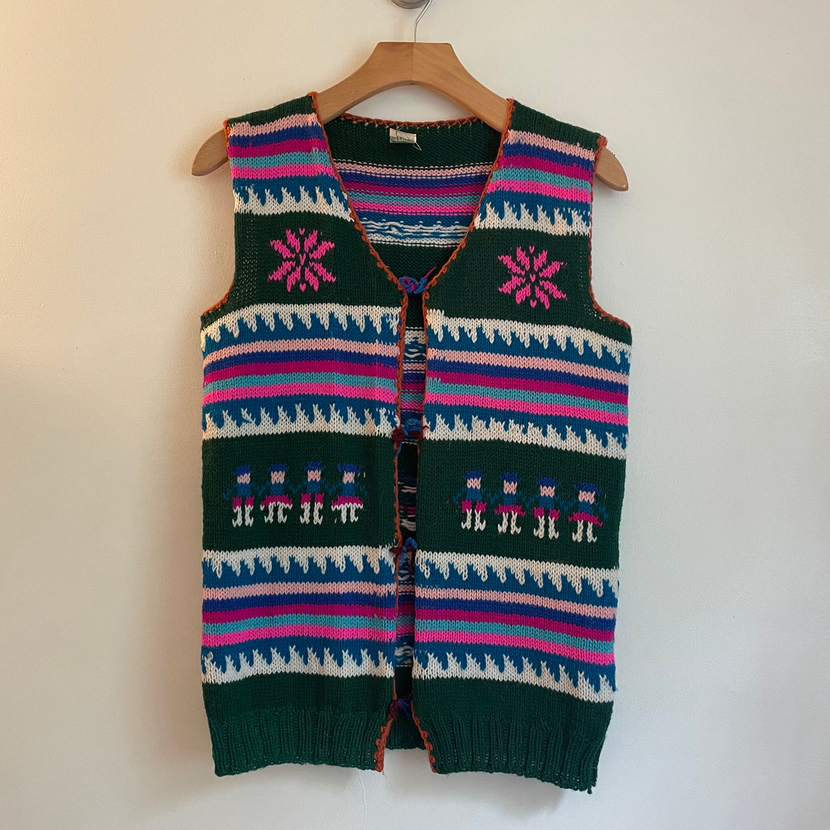 Vintage Handmade Peruvian Wool Sweater Vest waistcoat // Size