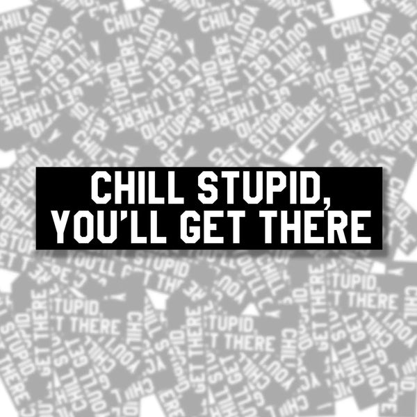 chill stupid, you'll get there bumper sticker // hey tiger Louisville 