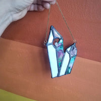 Crystal Cluster Stained Glass Hanging