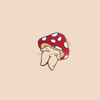 Mushroom girl enamel pin by little woman goods available at hey tiger Louisville 