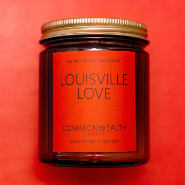 louisville love 8 oz candle from commonwealth candle co available at hey tiger louisville