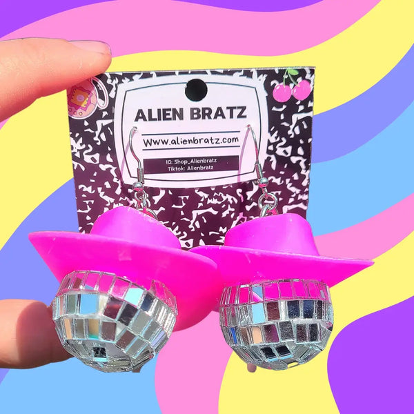 cowgirl disco ball earrings by alien bratz available at hey tiger louisville