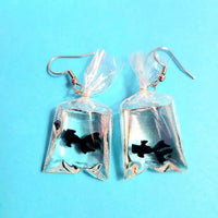 black goldfish in a bag earrings by alien bratz available at hey tiger louisville