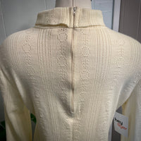 Vintage 60s 70s ivory cream knit turtleneck // size medium-ish (HT23129)
