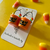 Trick or Treat Jack-o'-lantern Pail Earrings by Hello Stranger
