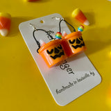 Trick or Treat Jack-o'-lantern Pail Earrings by Hello Stranger