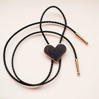black glitter heart bolo tie by tiny deer studio // hey tiger louisville