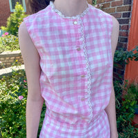 50s/60s Glen Brooke gingham 2-piece set