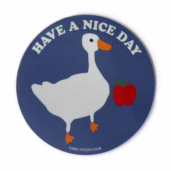 have a nice day duck and apple sticker // hey tiger Louisville