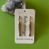 Brass articulated fish earrings by hello stranger 