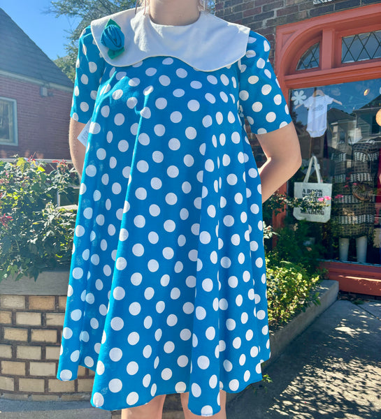 Blue Polka dot Bonnie jean smock dress