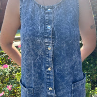 80s Oliver Pease stone wash denim jumpsuit