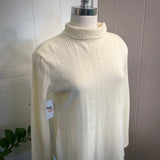 Vintage 60s 70s ivory cream knit turtleneck // size medium-ish (HT23129)