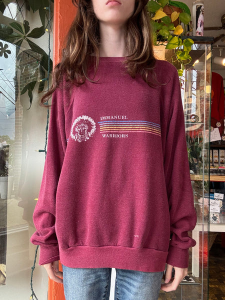 1970s Immanuel warriors maroon sweatshirt