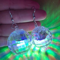 light up disco ball earrings by alien bratz available at hey tiger louisville