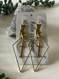 Victorian geometric dagger earrings