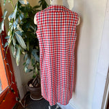Vintage 1960s 70s checkered Plaid House Dress // Size Large (HT23104)