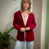 Vintage 70s 80s Sear Roebuck & Co The Fashion Place velvet blazer jacket // size 14 (HT23128)
