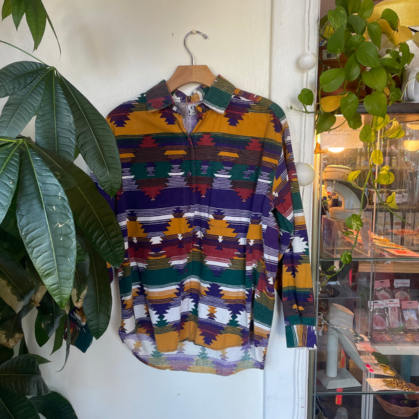 Vintage 90s Plus Minus southwestern shirt  //  Size Large // available at hey tiger Louisville 