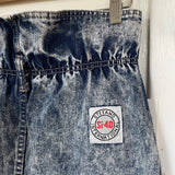 Vintage 80s 90s Stefano Int'l acid stone wash high waist denim skirt // 28 inch waist  (ht2416)