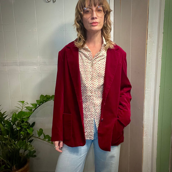 Vintage 70s 80s Sear Roebuck & Co The Fashion Place velvet blazer jacket // size 14 // available at hey tiger louisville