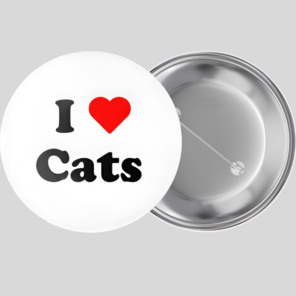 I love cats pinback button by I make flair available at hey tiger Louisville Ky 