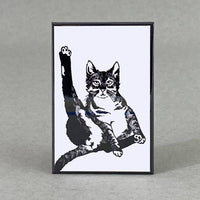 Cat plays violin magnet by RX letterpress available at hey tiger Louisville Ky 