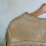 Vintage distressed deerskin cropped fringe jacket (HT2407)
