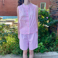 50s/60s Glen Brooke gingham 2-piece set