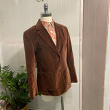 Vintage 70s 80s Wheel brown velvet blazer jacket // size 12 small medium (HT23121)