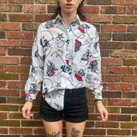 1970s/80s rodeo print blouse