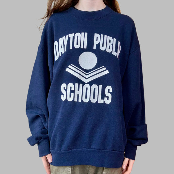 Navy Blue Dayton public schools sweatshirt 