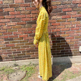 1970s Calico Floral maxi dress