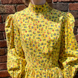 1970s Calico Floral maxi dress