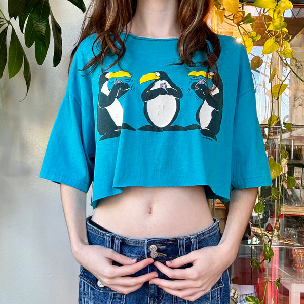 Penguin soda crop top