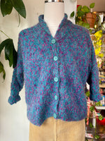 70s/80s popcorn wool mohair cardigan size large available at hey tiger louisville