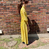 1970s Calico Floral maxi dress