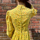 1970s Calico Floral maxi dress