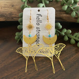 Luna Moth Dangle Earrings with Turquoise Accents by Hello Stranger // Handmade in the USA 