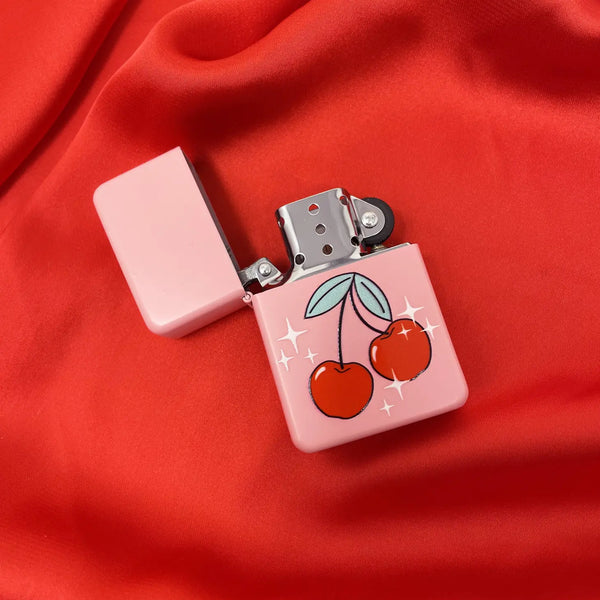 cherry refillable lighter by a shop of things available at hey tiger Louisville 