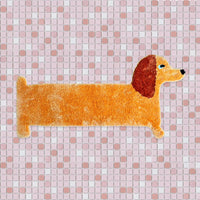 Hot dog rug by a shop of things available at hey tiger Louisville 
