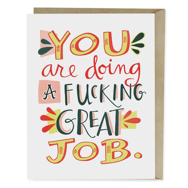 You are doing a fucking great job notecard by Emily McDowell available at hey tiger Louisville 
