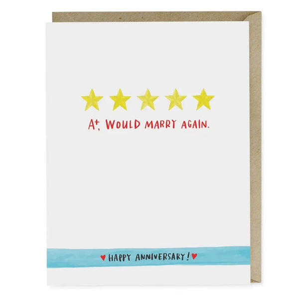5 stars would marry again anniversary notecard by Emily McDowell available at hey tiger Louisville 