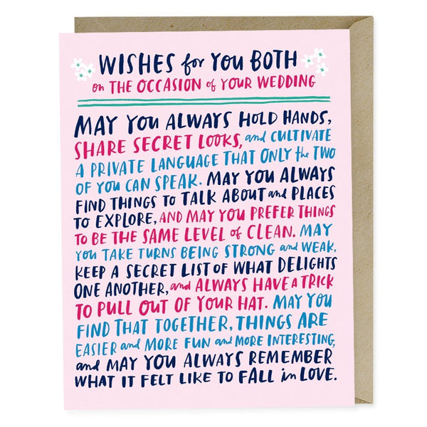 Wedding wishes notecard by Emily McDowell available at hey tiger Louisville 