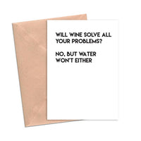 Wine solves problems card by crimson clover available at hey tiger Louisville Ky 