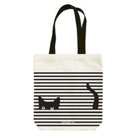 Cat stripes tote bag by seltzer goods available at hey tiger Louisville Ky 