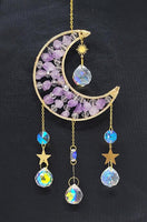 Amethyst crescent moon sun catcher available at hey tiger Louisville 