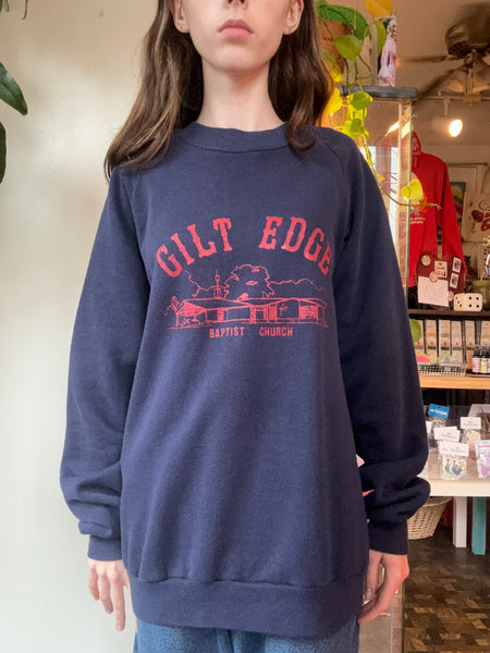 1980s/90s Guilt Edge Baptist church raglan sweatshirt